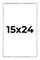 15x24 Shadow Box 3/4" Depth White Picture Frame - UV Acrylic, Backing, Hanging Hardware